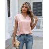 Zeagoo Women Tops Silk Satin Blouses V Neck Summer Shirts Cap Sleeve Business Casual Dressy Spring Clothing(Champagne)
