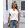 Zeagoo Women Tops Silk Satin Blouses V Neck Summer Shirts Cap Sleeve Business Casual Dressy Spring Clothing(White)