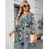 Zeagoo Womens 3/4 Length Sleeve Tops V Neck Tunic Casual Dressy Blouse Floral Printed Shirts(Boho Mz906)