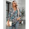 Zeagoo Womens 3/4 Length Sleeve Tops V Neck Tunic Casual Dressy Blouse Floral Printed Shirts(Boho Mz906)