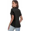 Zeagoo Women’s Button Down Shirts Short Sleeve Dress Shirts Basic Business Collared Work Blouses(Black)