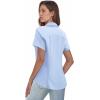 Zeagoo Women’s Button Down Shirts Short Sleeve Dress Shirts Basic Business Collared Work Blouses(Blue)