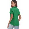 Zeagoo Women’s Button Down Shirts Short Sleeve Dress Shirts Basic Business Collared Work Blouses(Green)