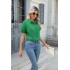 Zeagoo Women’s Button Down Shirts Short Sleeve Dress Shirts Basic Business Collared Work Blouses(Green)
