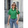 Zeagoo Women’s Button Down Shirts Short Sleeve Dress Shirts Basic Business Collared Work Blouses(Green)