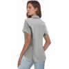 Zeagoo Women’s Button Down Shirts Short Sleeve Dress Shirts Basic Business Collared Work Blouses(Grey)
