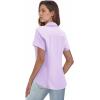 Zeagoo Women’s Button Down Shirts Short Sleeve Dress Shirts Basic Business Collared Work Blouses(Lilac)