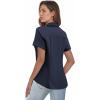 Zeagoo Women’s Button Down Shirts Short Sleeve Dress Shirts Basic Business Collared Work Blouses(Navy Blue)