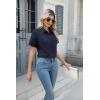 Zeagoo Women’s Button Down Shirts Short Sleeve Dress Shirts Basic Business Collared Work Blouses(Navy Blue)