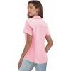 Zeagoo Women’s Button Down Shirts Short Sleeve Dress Shirts Basic Business Collared Work Blouses(Pink)