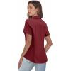 Zeagoo Women’s Button Down Shirts Short Sleeve Dress Shirts Basic Business Collared Work Blouses(Red)
