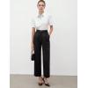 Zeagoo Women’s Button Down Shirts Short Sleeve Dress Shirts Basic Business Collared Work Blouses(White)