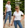 Zeagoo Women’s Button Down Shirts Short Sleeve Dress Shirts Basic Business Collared Work Blouses(White)