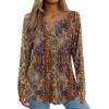 Zeagoo Womens Long Sleeve Tops 2026 V Neck Pleated Shirts Dressy Casual Tunic Blouses Loose Fit Fall Fashion Clothes(Mz721)