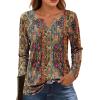 Zeagoo Womens Long Sleeve Tops 2026 V Neck Pleated Shirts Dressy Casual Tunic Blouses Loose Fit Fall Fashion Clothes(Mz721)