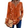 Zeagoo Womens Long Sleeve Tops 2026 V Neck Pleated Shirts Dressy Casual Tunic Blouses Loose Fit Fall Fashion Clothes(Mz867)