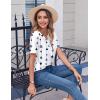 Zeagoo Womens Summer Tops Casual Short Sleeve V Neck Shirts Business Dressy Work Blouses(Geometric 599)