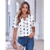 Zeagoo Womens Summer Tops Casual Short Sleeve V Neck Shirts Business Dressy Work Blouses(Geometric 599)