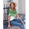 Zeagoo Womens Summer Tops Casual Short Sleeve V Neck Shirts Business Dressy Work Blouses(Sp77)