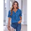 Zeagoo Womens Summer Tops Casual Short Sleeve V Neck Shirts Business Dressy Work Blouses(Tie Dye Blue)