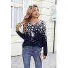 Zeagoo Womens Tops Long Sleeve Shirts Boho Tops for Women 2026 Fall Blouses Ladies Sweatshirts Spring Fashion Clothing(Black Flower)