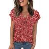 Zeagoo Womens Tops Short Sleeve V Neck Shirts Summer Dressy Casual Business Clothes Work Blouses Fashion Clothing Outfits(A-red Polka Dot)