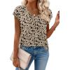 Zeagoo Womens Tops Short Sleeve V Neck Shirts Summer Dressy Casual Business Clothes Work Blouses Fashion Clothing Outfits(A-sf154)
