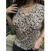 Zeagoo Womens Tops Short Sleeve V Neck Shirts Summer Dressy Casual Business Clothes Work Blouses Fashion Clothing Outfits(A-sf154)