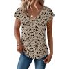 Zeagoo Womens Tops Short Sleeve V Neck Shirts Summer Dressy Casual Business Clothes Work Blouses Fashion Clothing Outfits(A-sf154)