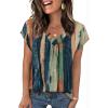 Zeagoo Womens Tops Short Sleeve V Neck Shirts Summer Dressy Casual Business Clothes Work Blouses Fashion Clothing Outfits(Cx289 Striped Tie Dye)