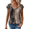 Zeagoo Womens Tops Short Sleeve V Neck Shirts Summer Dressy Casual Business Clothes Work Blouses Fashion Clothing Outfits(Sa1 Graphic)