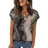 Zeagoo Womens Tops Short Sleeve V Neck Shirts Summer Dressy Casual Business Clothes Work Blouses Fashion Clothing Outfits(Sa1 Graphic)