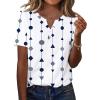 Zeagoo Womens Summer Tops Casual Short Sleeve V Neck Shirts Business Dressy Work Blouses(Geometric 599)