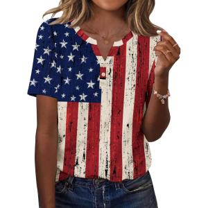 Zeagoo Womens Summer Tops Casual Short Sleeve V Neck Shirts Business Dressy Work Blouses(Multicolor 38)