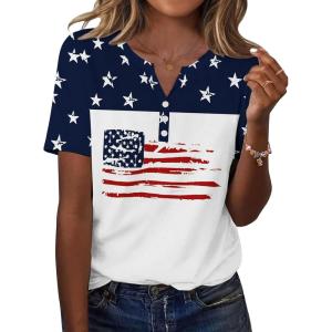 Zeagoo Womens Summer Tops Casual Short Sleeve V Neck Shirts Business Dressy Work Blouses(Multicolor 39)