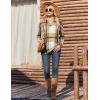 Zeagoo Hoodies for Women Long Sleeve Drawstring V Neck Pullover Sweatshirts Shirts Loose Casual Fall Tops(A01-brown Plaid)