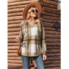 Zeagoo Hoodies for Women Long Sleeve Drawstring V Neck Pullover Sweatshirts Shirts Loose Casual Fall Tops(A01-brown Plaid)