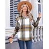 Zeagoo Hoodies for Women Long Sleeve Drawstring V Neck Pullover Sweatshirts Shirts Loose Casual Fall Tops(A01-brown Plaid)