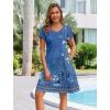 Zeagoo Womens Summer A-Line Dress with Pockets Mini Short Sleeve Dresses Flowy Beach Swing Dress 2026 Vacation Travel(Mz937)