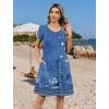 Zeagoo Womens Summer A-Line Dress with Pockets Mini Short Sleeve Dresses Flowy Beach Swing Dress 2026 Vacation Travel(Mz937)