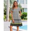 Zeagoo Womens Summer A-Line Dress with Pockets Mini Short Sleeve Dresses Flowy Beach Swing Dress 2026 Vacation Travel(Pa26)