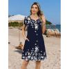 Zeagoo Womens Summer A-Line Dress with Pockets Mini Short Sleeve Dresses Flowy Beach Swing Dress 2026 Vacation Travel(Sf103)