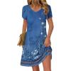 Zeagoo Womens Summer A-Line Dress with Pockets Mini Short Sleeve Dresses Flowy Beach Swing Dress 2026 Vacation Travel(Mz937)