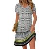 Zeagoo Womens Summer A-Line Dress with Pockets Mini Short Sleeve Dresses Flowy Beach Swing Dress 2026 Vacation Travel(Pa26)