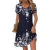 Zeagoo Womens Summer A-Line Dress with Pockets Mini Short Sleeve Dresses Flowy Beach Swing Dress 2026 Vacation Travel(Sf103)