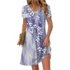 Zeagoo Womens Summer A-Line Dress with Pockets Mini Short Sleeve Dresses Flowy Beach Swing Dress 2026 Vacation Travel(Sf307)