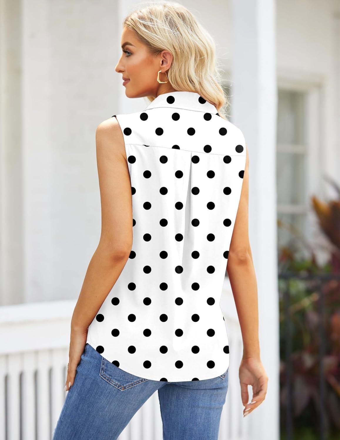 imageZeagoo Womens Sleeveless Button Down Shirts Blouses Solid Casual Basic V Neck Tank Tops for Work SXXLJh592