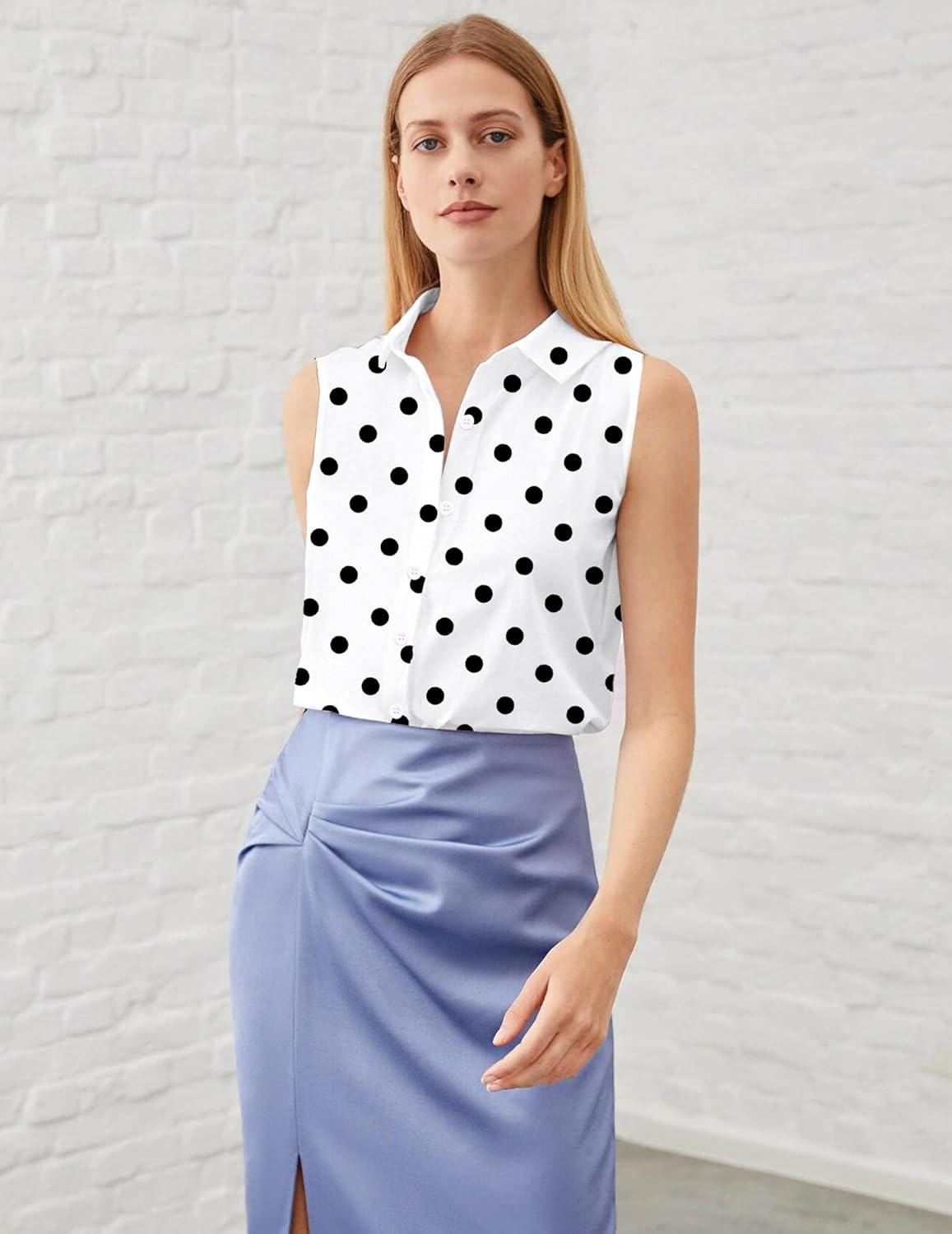 imageZeagoo Womens Sleeveless Button Down Shirts Blouses Solid Casual Basic V Neck Tank Tops for Work SXXLJh592
