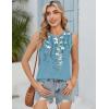 Zeagoo Tank Tops for Women Sleeveless Eyelet Shirts High Neck Cute Summer Top Loose Fit S-XXL(Floral Bf202)