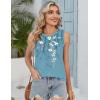 Zeagoo Tank Tops for Women Sleeveless Eyelet Shirts High Neck Cute Summer Top Loose Fit S-XXL(Floral Bf202)